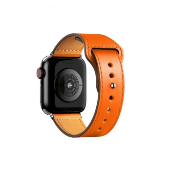 Apple Watch 38mm KR415 Luaz Deri Kordon - Turuncu