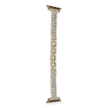 Apple Watch 38mm Live Taşlı Kordon - Gold