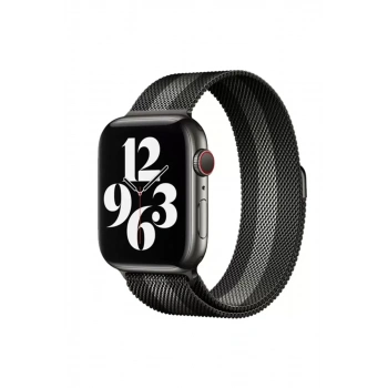 Apple Watch 38mm Metal Mıknatıslı Kordon - Siyah-Beyaz