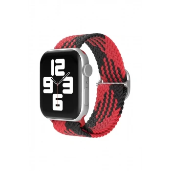 Apple Watch 38mm Star Kordon - Kırmızı-Siyah
