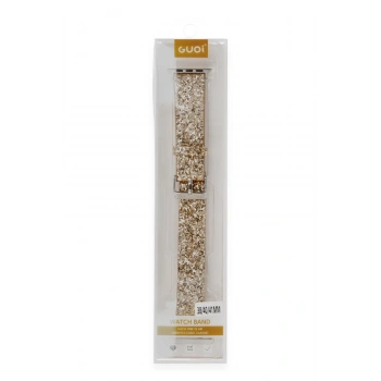Apple Watch 38mm Starry Taşlı Kordon - Gold
