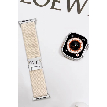 Apple Watch 42mm Forest Kumaş Kordon - Krem