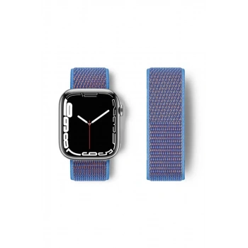 Apple Watch 42mm Hasırlı Cırtcırtlı Kordon - Mor