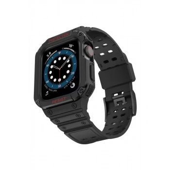 Apple Watch 42mm KR401 Silikon Kordon - Siyah