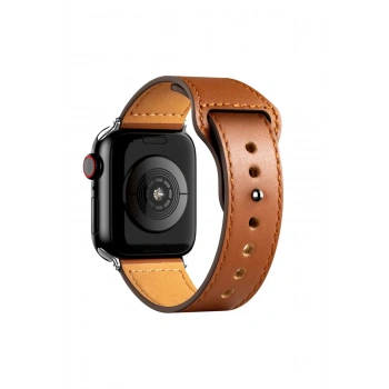 Apple Watch 42mm KR415 Luaz Deri Kordon - Kahverengi