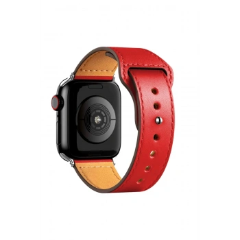 Apple Watch 42mm KR415 Luaz Deri Kordon - Kırmızı