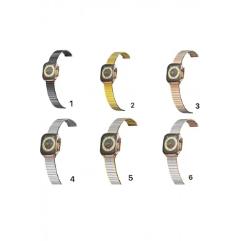 Apple Watch 42mm Made Metal Kordon - Gümüş-Gold