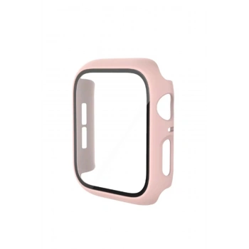 Apple Watch 44mm Camlı Kasa Ekran Koruyucu - Pembe