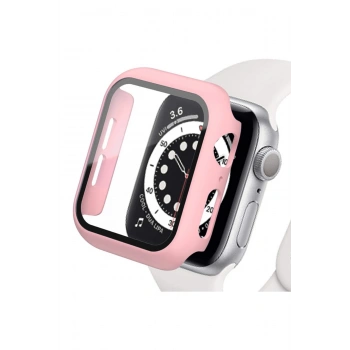 Apple Watch 44mm Camlı Kasa Ekran Koruyucu - Rose