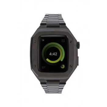 Apple Watch 44mm Metal Petek Kasalı Kordon - Siyah