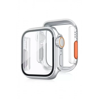 Apple Watch 44mm Watch 49mm Kasa Dönüştürücü ve Ekran Koruyucu - Gümüş