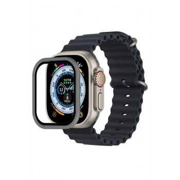 Apple Watch Ultra 49mm Alüminyum Kasa Cam Ekran Koruyucu - Gri