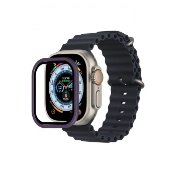 Apple Watch Ultra 49mm Alüminyum Kasa Cam Ekran Koruyucu - Mor