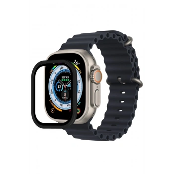 Apple Watch Ultra 49mm Alüminyum Kasa Cam Ekran Koruyucu - Siyah