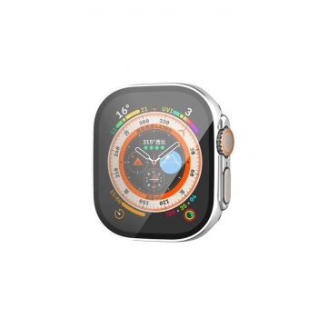 Apple Watch Ultra 49mm Legend Camlı Kasa Ekran Koruyucu - Gümüş
