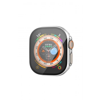 Apple Watch Ultra 49mm Legend Camlı Kasa Ekran Koruyucu - Gümüş
