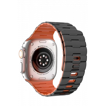 Apple Watch Ultra 49mm Wowen Kordon - Siyah-Turuncu