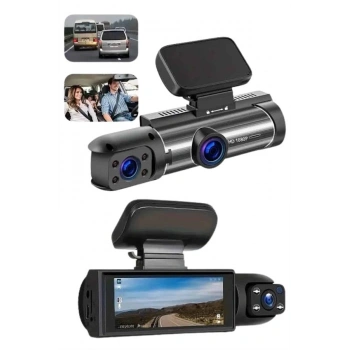 Araç Kamerası Black Box Çift Kameralı Ekranlı Full Hd Sürüş Kamerası