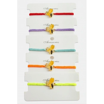 Arı Makrome Örgülü Bileklik