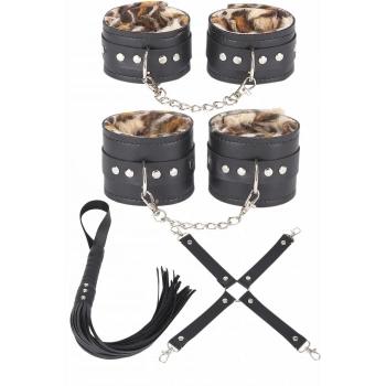 MARSiLYAN- Deri Leoparlı 4lü Harness Set