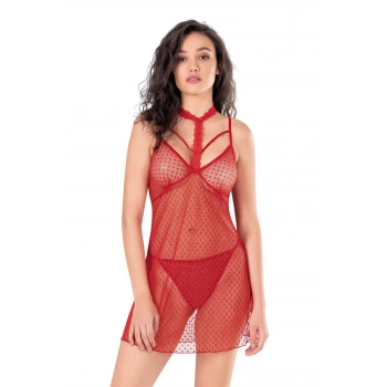 MARSiLYAN- Kırmızı Kısa Tül Gecelik