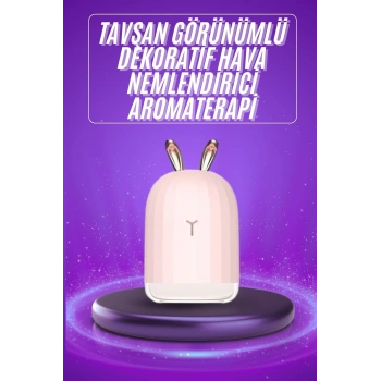 Aromaterapi Hava Nemlendirici Dekoratif Usb Şarjlı Tavşan Nemlendirici