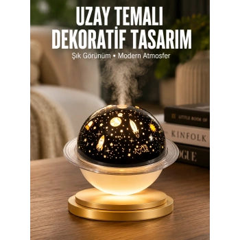 Aromaterapi Hava Nemlendirici Gece Lambası Uzay Model Satürn Oda Kokusu