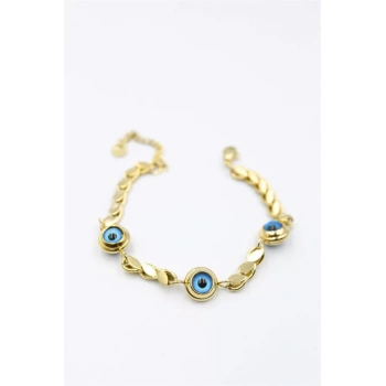 Arpa Zincirli Nazar Bileklik - Altın