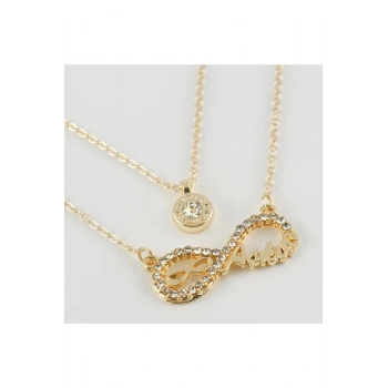 Aşkım Yazılı Sonsuzluk Figürlü Yeni Sezon İkili Kolye