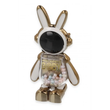 Astro Stand Tavşan Astronot - Beyaz