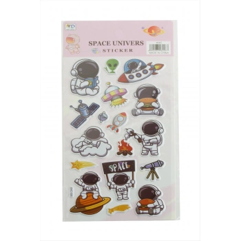 Astronot Kabartmalı Sticker