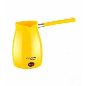AWOX CAFFEEN  SARI  ELEKTRİKLİ CEZVE  TÜRK KAHVESİ  MAKİNESİ  PLASTİK   ÇİFT AĞIZ   0.4LT - 5 FİNCAN   1000W (4887)