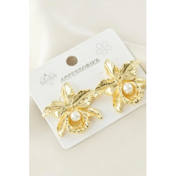 Ay Çiçeği Metal Küpe