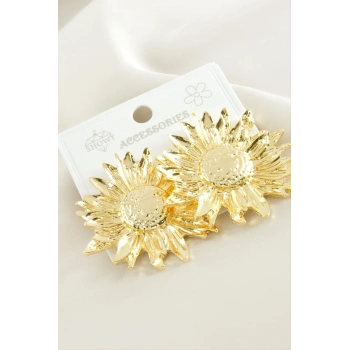 Ay Çiçek Metal Küpe