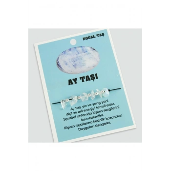 Ay Taşı Doğaltaşlı İp Bileklik