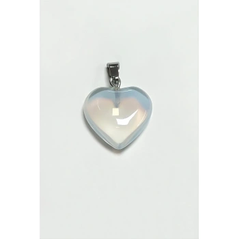 Ay Taşı Kalpli Doğaltaş Kolye Ucu