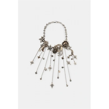 Ay ve Yıldız Uçlu Metal Kolye - Altın