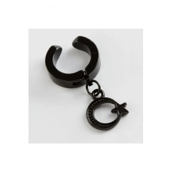 Ay Yıldız Çelik Erkek Küpe (Kıstırmalı) 1 Adet