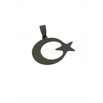 Ay Yıldız Çelik Kolye Ucu 2 cm
