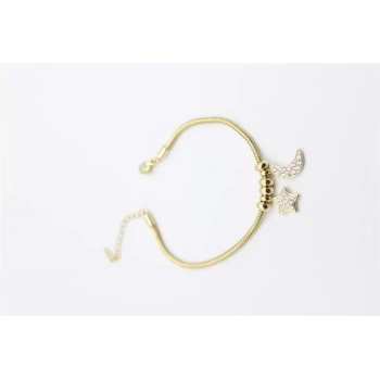 Ay Yıldız Charm Bileklik - Altın