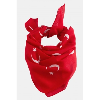 Ay Yıldız Desenli Bandana 50*50