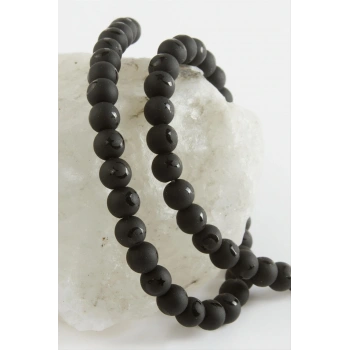 Ay Yıldız Desenli Onix Taşı 8 mm