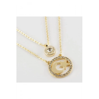 Ay Yıldız Figürlü Yeni Sezon İkili Kolye