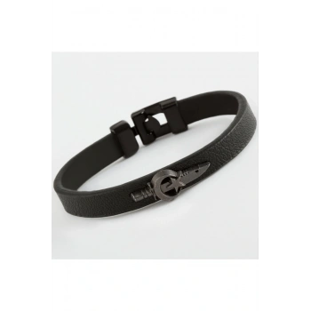 Ay Yıldız Hançer Kaliteli Suni Deri Bileklik