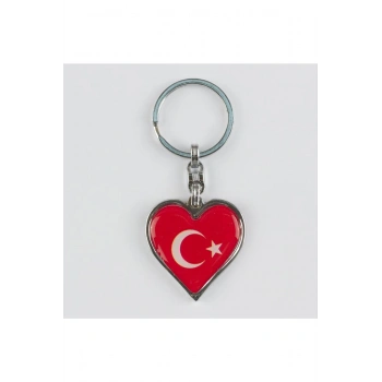 Ay Yıldız Kalp Figürlü Metal Anahtarlık