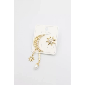 Ay Yıldız Küpe - Altın