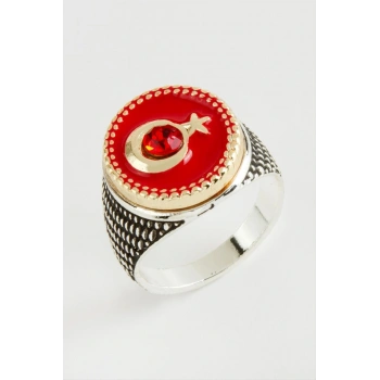 Ay Yıldız Metal Erkek Yüzük