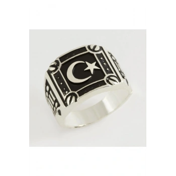 Ay Yıldız Metal Erkek Yüzük