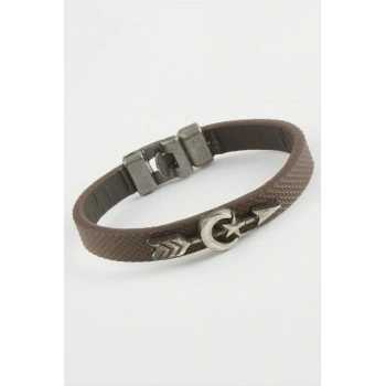 Ay Yıldız Ok Kaliteli Suni Deri Bileklik