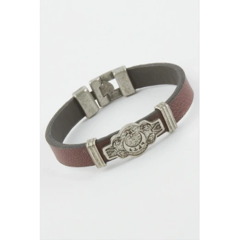 Ay Yıldız Suni Deri Bileklik